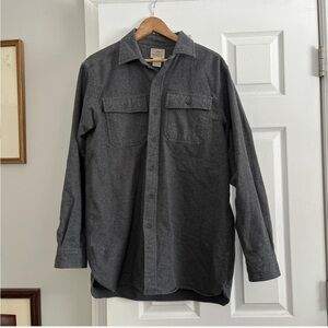 L.L. Bean Men's Dark Gray Button-Up Flannel Shirt